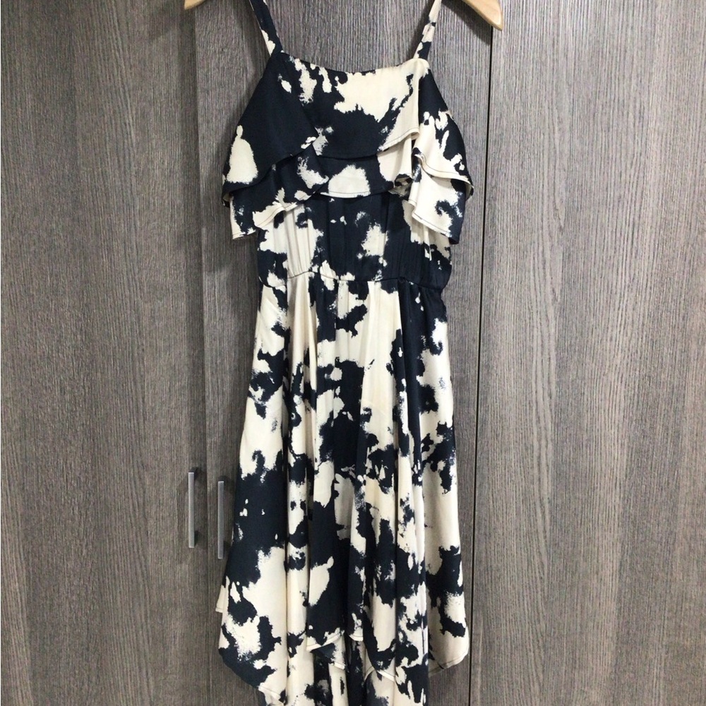 Bardot Black & White Ruffle Spotted Dress